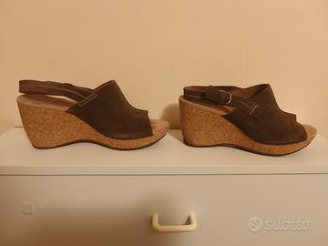sandali Clarks in camoscio testa di moro 