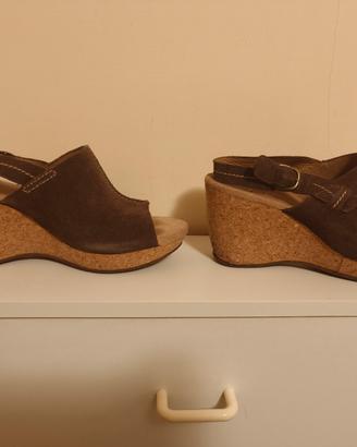 sandali Clarks in camoscio testa di moro 