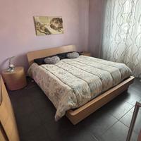 Letto matrimoniale contenitore in rovere sbiancato