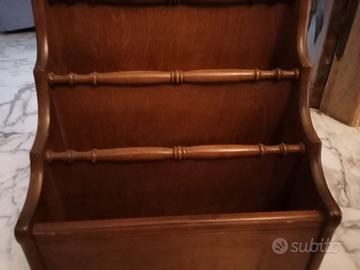 Porta riviste in legno noce