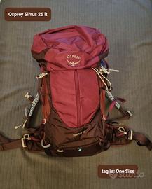 zaino REGOLABILE Osprey rosso Sirrus 26 *NEW