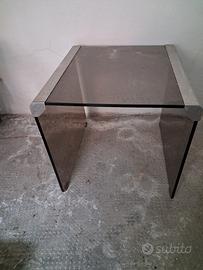 tavolino in vetro e acciaio come da foto