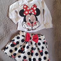 completo bambina Minnie Disney 12/18 mesi