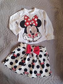 completo bambina Minnie Disney 12/18 mesi