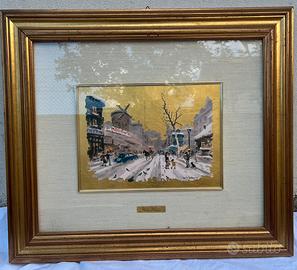 Quadro Giulio Falzoni Foglia Oro Dipinto Nuovo