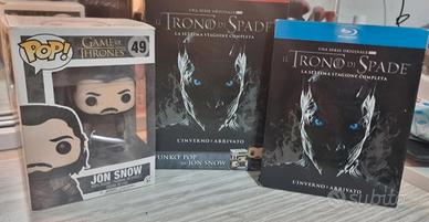 Game of thrones set con funko pop e blu-ray