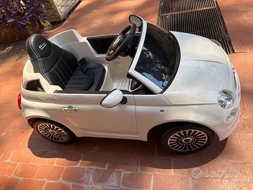 Auto Elettrica per Bambini Fiat 500 bianca