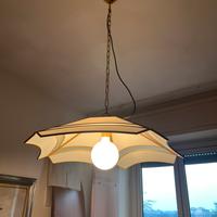 Lampadario da salotto, madreperla e ottone