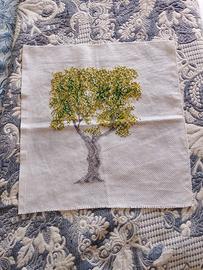 Ricamo Punto Croce Albero Tela Aida 35x37