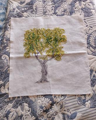 Ricamo Punto Croce Albero Tela Aida 35x37
