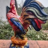 Gallo dipinto a mano per collezionisti d'antiquari