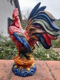 Gallo dipinto a mano per collezionisti d'antiquari