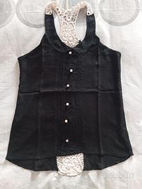 Camicetta Itzel in pizzo nero, taglia M