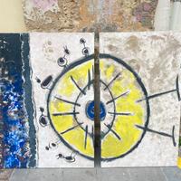 Coppia dipinti  in rilievo