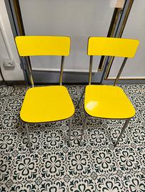Coppia sedie in Formica Gialle