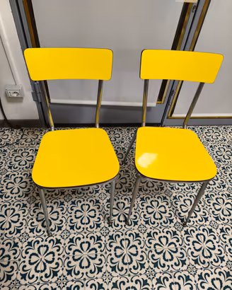 Coppia sedie in Formica Gialle