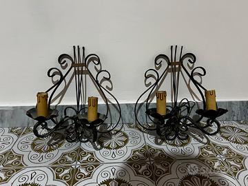 Coppia di applique in ferro battuto – anni ’40/’50