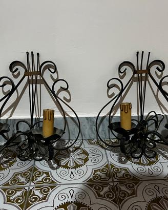 Coppia di applique in ferro battuto – anni ’40/’50