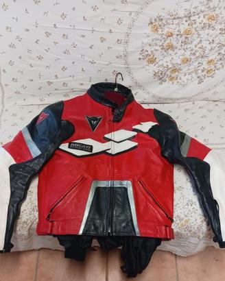 Giacca Pelle Moto Dainese Ducati Rider vintage