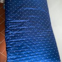 Coppia di maxi cuscini / testata letto seta blu