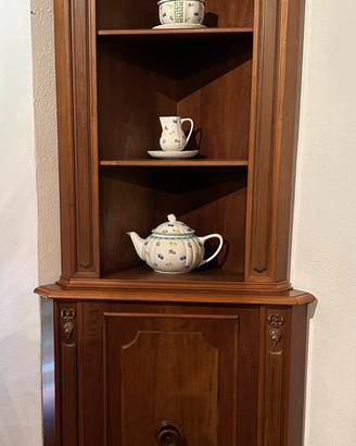 Angoliera per sala da pranzo in legno antico