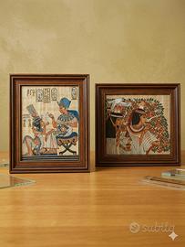 Coppia di Quadri su Papiro Egiziano