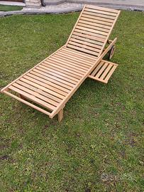 Lettino prendisole in legno FSC reclinabile