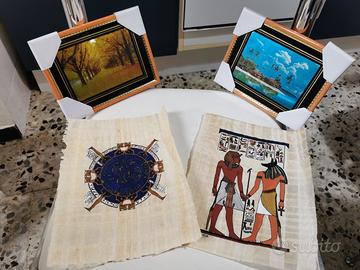 Lotto 2 quadretti, un Zgrablic e pergamene vintage