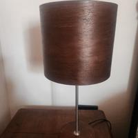 coppia 2 abajour marroni base legno