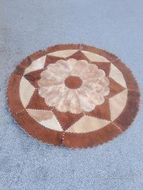 Tappeto artigianale vintage in vera pelle 