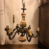 Lampadario anni '50 in ceramica di Bassano