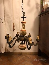 Lampadario anni '50 in ceramica di Bassano