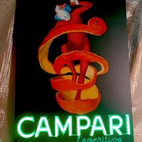 Poster vintage Campari con illuminazione neon