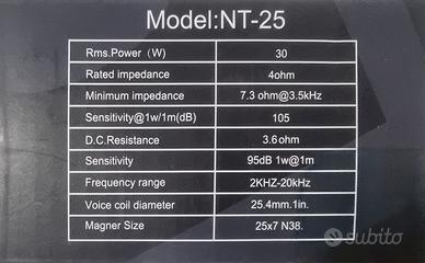 Tweeter Steg modello NT-25.