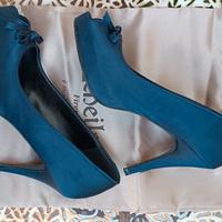 Scarpe da cerimonia in raso blu 41