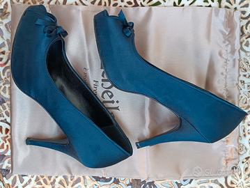 Scarpe da cerimonia in raso blu 41