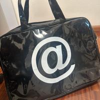 Borsa porta PC nera lucida con logo - buono stato