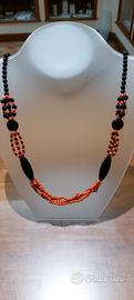 collana onice e corallini pelle d'angelo 