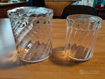 Coppia barattoli vetro con coperchio
