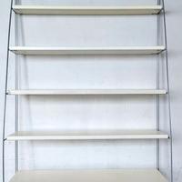 Mobile Libreria 5  Mensole Legno Laccato Bianco