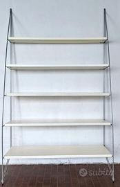 Mobile Libreria 5  Mensole Legno Laccato Bianco