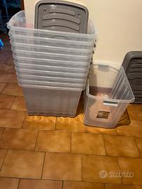Contenitore box con ruote e coperchio
