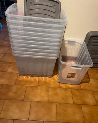 Contenitore box con ruote e coperchio