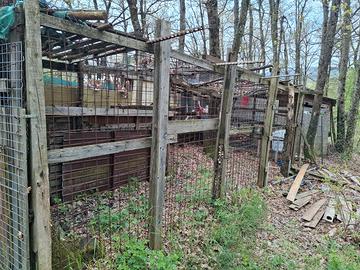 Recinto cani + box auto in legno + ferro