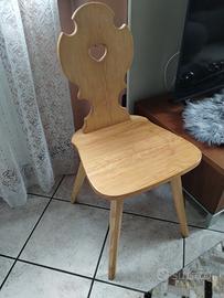 sedia in legno massello in pino cembro
