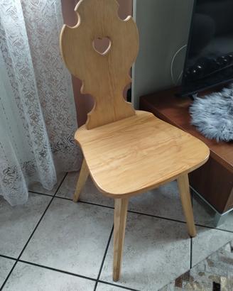 sedia in legno massello in pino cembro