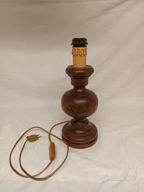 Base lampada in legno tornito vintage 