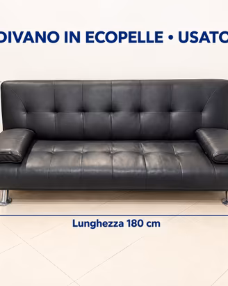 Divano -letto in ecopelle nera