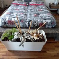 Struttura letto in legno stile etnico 