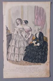 Stampa di Moda Antica 1850 Magasin des Demoiselles